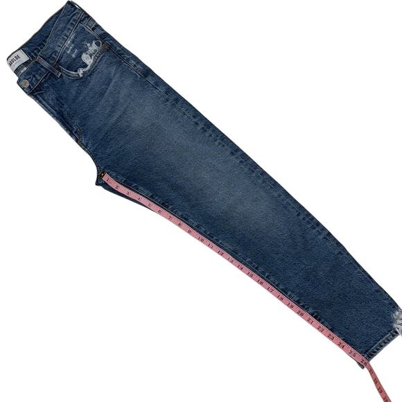 Agolde Dark Blue Denim Toni Mid Rise Straight Ankle Distressed Jeans Size 27 - Picture 8 of 10